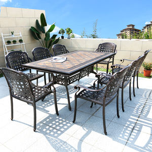 Ensemble <span class=keywords><strong>de</strong></span> table à manger d'extérieur en aluminium coulé 2023 bon marché 4-6 <span class=keywords><strong>personnes</strong></span> petits meubles <span class=keywords><strong>de</strong></span> <span class=keywords><strong>jardin</strong></span> ronds - Product Image 5