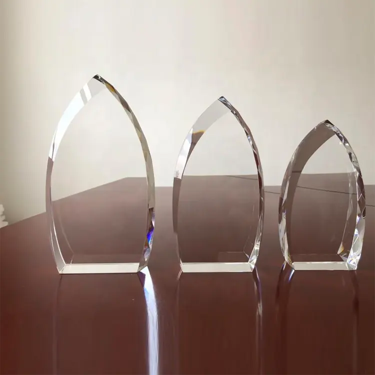 Trophée en cristal artisanal Transparent, Souvenir en verre léger exquis personnalisé, offre spéciale