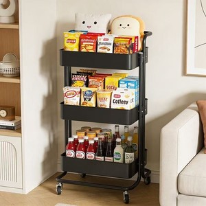 Étagère de rangement minimaliste multi-niveaux en acier au carbone sur pied pour la maison, chambre, salon, salle de bain - Polyvalente - Product Image 4