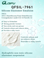 QIFU Élastomère Cosmétique en Silicone en Suspension Pureté 99,9% Emballage 20kg/fût pour Formulations de Soins de la Peau, Maquillage et Crèmes Solaire Douces