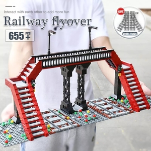 Mold King 12008 giocattoli ferroviari set educativi attraversamento della ferrovia blocchi di costruzione per il trasporto ferroviario overpass per bambini - Product Image 3