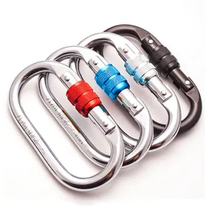 25KN Chrome-plated Carabiner Rock Climbing Safety Lock Spring Buckle Aerial Yoga Hook Lock