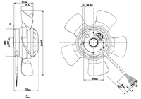 Ventilateur d'origine allemande importé A2D200-AK18-01 A2D200-A002-01 AC400V