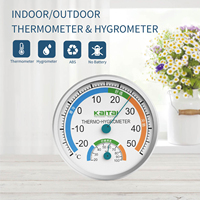 Termometer Analog higrometer, pengukur suhu dalam ruangan berdiri besi anti karat Premium