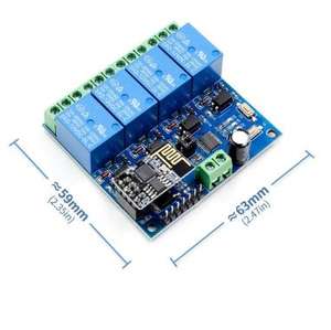 5V/12V ESP8266 1 <span class=keywords><strong>2</strong></span> 4-Kanal-WLAN-Relaismodul <span class=keywords><strong>2</strong></span>-Kanal-Relaismodul für <span class=keywords><strong>IOT</strong></span>-Smart-Home-Phone-APP-Controller (mit ESP8266) - Product Image 6