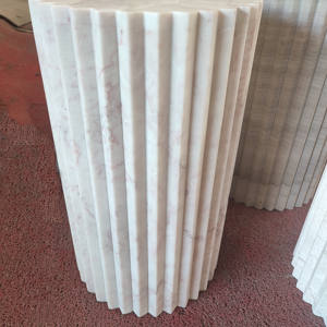 SH STONE Nuevo diseño Piedra Muebles para el hogar Decoración Pedestal Base Redondo Natural Travertino Mármol Zócalo Cilindro - Product Image 6