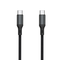Câble de charge rapide USB-C vers USB-C 60W PD avec boîtier métallique 1m 3A, conducteur en cuivre pur et gaine en nylon tressé pour ordinateur et imprimante