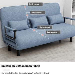 Modern Single <strong>Sofa</strong> <strong>Bed</strong> Foldable Telescopic Fabric Upholstery Metal Frame Extendable for Home Apartment Office for Lunch Breaks - Product Image 3