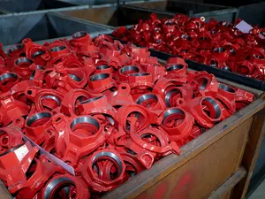 WFHSH Ductile Iron Grooved Cast Iron Pipe Fittings Rigid Coupling Grooved Pipe Joint For Fire Protection
