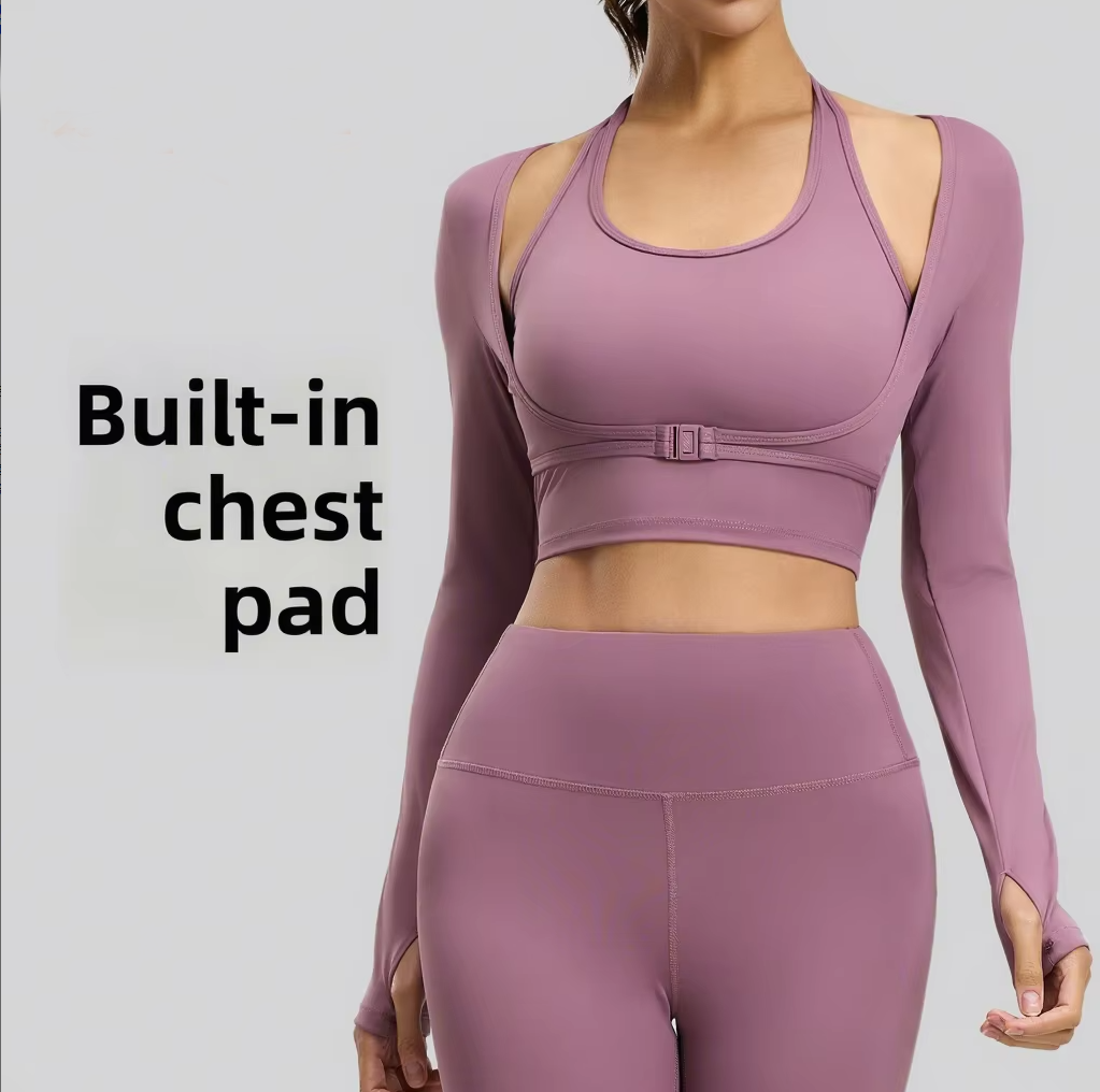 Cross-border Halter Neck No-wearing Bra Yoga Suit Fake Two-piece Quick Dry Spandex/Polyester Sports Top Outerwear