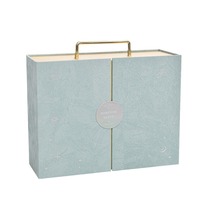 Vente en gros grande boîte rigide fendue en flanelle à double porte pour emballage de bijoux carton de manutention d'impression de stock vide disparaissant