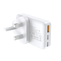 HNT Nouveau chargeur mural ultra-fin PD 30W/45W à charge rapide avec port USB-A + 2 ports Type-C, adaptateur d'alimentation portable pour iPhone OEM/ODM
