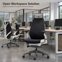 Chaise de bureau en mousse moulée haute densité avec réglage de la profondeur d'assise et verrouillage multi-positions, siège pivotant souple en TPEE