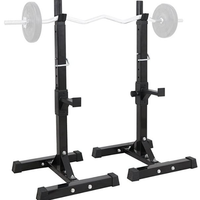 Support métallique réglable multifonctionnel pour squats fendus, rack de musculation avec banc et station de dips