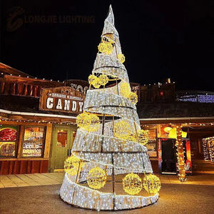 Sapin de Noël géant moderne de 20, 30, 40 ou 50 pieds (<span class=keywords><strong>11</strong></span> mètres) avec éclairage extérieur et boîte cadeau, à prix avantageux - Product Image 5