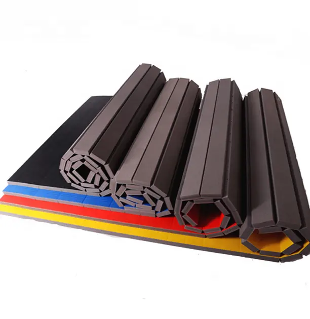 Фабричная Высококачественная Гибкая гладкая ПВХ Виниловая поверхность XPE скрепленная пена боевые искусства развернутые коврики для Jiu Jitsu