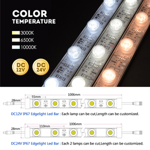 ไฟ LED แถบแสงส่องด้านข้างสำหรับภายนอกอาคาร กล่องไฟแบบ Edgelit กำลังไฟ 28.8 วัตต์ 12 โวลต์ IP67 ความสว่างสูง สำหรับตกแต่ง - Product Image 5