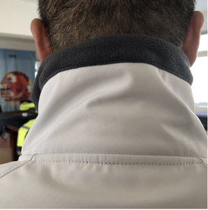 Harga grosir disesuaikan putih 2 Tune dua lapisan termal bulu <span class=keywords><strong>Polar</strong></span> Bomber jaket pria pakaian kerja gaya berdiri kerah depan - Product Image 4