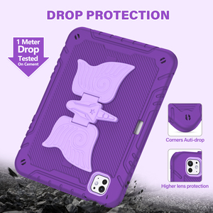 2025 iPad 11-inch trẻ em trường hợp đầy màu sắc bền silicon Bìa bướm đứng Bút Chì Chủ dây đeo tương thích 2022 iPad 10 - Product Image 3