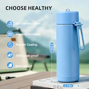Custom Logo 20oz Sports Insulated Stainless Steel Vacuum <b>Flask</b> with Leak-Proof Lid Eco-Friendly BPA Free for Travel Outdoor Use - Product Image 3