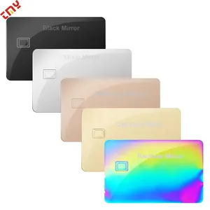 Personalizado negro/plata/oro rosa/arcoíris/oro de 24K espejo de acero inoxidable en blanco Banco Visa tarjeta de débito tarjeta de crédito de Metal para grabado láser
