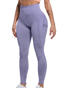Pantaloni Yoga Senza Cuciture a Vita Alta in Spandex e Nylon con Design a Blocchi di Colore e Motivo <span class=keywords><strong>Sorriso</strong></span> Grande - Product Image 6