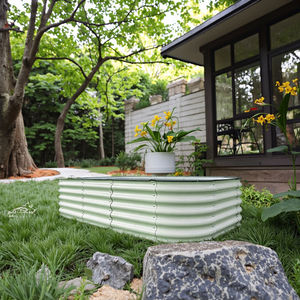 Kit de bac à jardin surélevé modulaire 9 en 1 avec finition galvanisée, 17 pouces de haut, <span class=keywords><strong>pour</strong></span> pots de fleurs et jardinières - Product Image 4