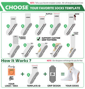 Tùy Chỉnh Dệt Kim Grip Vớ Yoga Phụ Nữ Không-Trượt Ruffle Pilates Grip Vớ Với Thêu Vương Miện - Product Image 6