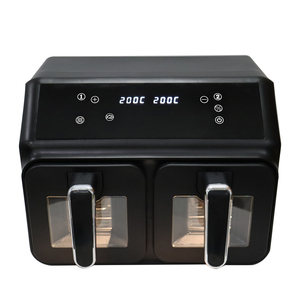 双空气油炸锅9L-2 x 4.5L独立烹饪双区6合1数字发光二极管显示健康油双免费油炸锅 - Product Image 1