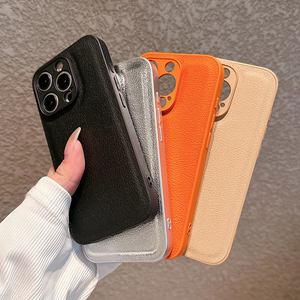 Étui en cuir PU Litchi coloré pour iPhone 17 Pro Max, coque arrière de téléphone en TPU texturé pour iPhone 15 16 13 14 17 Pro Max 17 Air - Product Image 3