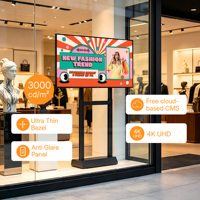 Layar LCD Komersial Kecerahan Tinggi untuk Signage Digital Jendela Toko Semi Outdoor dengan Desain Modular dan CMS