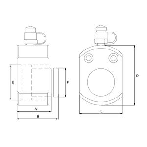 Hafif düşük profil tasarımı çok aşamalı 10 ton 20 ton 30 ton 50 ton 100 ton hidrolik silindir jack - Product Image 3