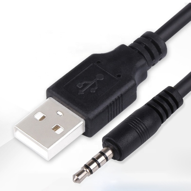 1M USB 2.0 a Male to 3.5MM Male Audio Aux Plug  Lead Jack Adapter Converter Data Cable for Mini Speaker
