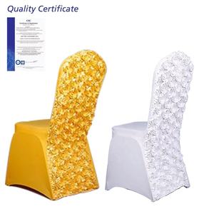 Fundas <span class=keywords><strong>de</strong></span> Silla <span class=keywords><strong>de</strong></span> Lujo al por Mayor, Color Blanco Personalizado, con Rosetones, <span class=keywords><strong>para</strong></span> Eventos, Bodas y Banquetes - Product Image 6