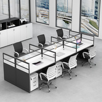 Ensemble de table et de chaises de bureau modulaires, mobilier de bureau commercial moderne, poste de travail avec cloison pour le personnel, design convertible