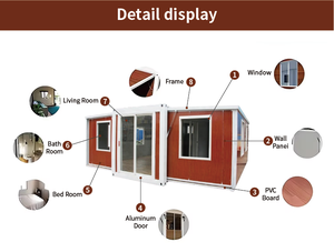 Vente Directe <span class=keywords><strong>Maison</strong></span> Préfabriquée Conteneur Extensible 20Ft 40Ft 2 3 4 5 Chambres Prix <span class=keywords><strong>Maison</strong></span> Portable de Luxe Préfabriquée Casa Portable - Product Image 4