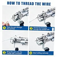 Kit de pistola de tufting 2 en 1 para corte y bucle, 100-240V, velocidad ajustable, máquina de tejer alfombras, pistola de tufting para hacer alfombras hechas a mano DIY
