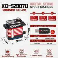 XQ POWER 2007D 9g 迷你数字 20g 微型舵机 8.4V 7KG 高扭矩钢齿轮可编程遥控飞机机器人无芯高压舵机