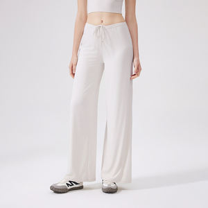 Nouveau design Pantalon de jogging pour femme, rafraîchissant, antibactérien, coupe ample, amincissant, fluide, pour la course en extérieur et le yoga, coupe droite - Product Image 1