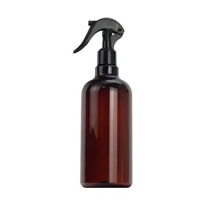 Pulverizador de plástico marrom para animais de estimação, recipiente líquido antisséptico para cosméticos de cuidados pessoais, garrafa com gatilho personalizado de 300ml 500ml