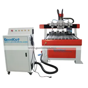 Multi Head Mini 4 Axis CNC Router Wood Milling Machine 6090 with DSP Controller