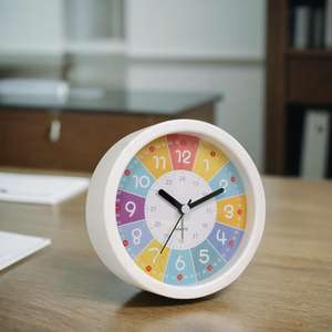 Nuevo reloj de tiempo de aprendizaje creativo para estudiantes, reloj despertador de escritorio que puede reconocer el tiempo, Clo de alarma pequeña circular colorida Macaron - Product Image 4