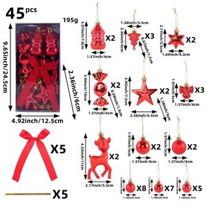 45 Pieces Set Christmas Mall Christmas Tree Ornaments Ball <b>Gift</b> <b>Box</b> Hotel Holiday Atmosphere Decoration Painted Hanging Balls - Product Image 6