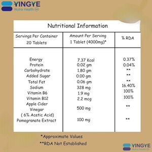 Meistverkauftes Fettverbrennendes Nahrungsergänzungsmittel Zuckerfreie Apfelessig-Brausetabletten für Erwachsene 20er-Pack zur Gewichtskontrolle - Product Image 6