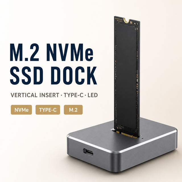 Aluminum M.2 NVMe SATA SSD Docking Station USB-C 10Gbps Dual Protocol M/B+/M Key 2230/2242/2260/2280/22110 8TB