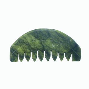 Natural Xiuyan Jade Acupressure Comb for <b>Head</b> and Facial Meridian <b>Massage</b> OEM Custom Logo - Product Image 1