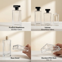 Flacon de parfum en verre mince de 90 ml, noir, avec logo personnalisé, OEM, de luxe, pour vente en gros, conteneur cosmétique vide