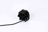 Phare de conduite LED octogonal à 4 lentilles, cadre extérieur noir, panneau décoratif orange, faisceau blanc-jaune pour moto, VTT, UTV 12V