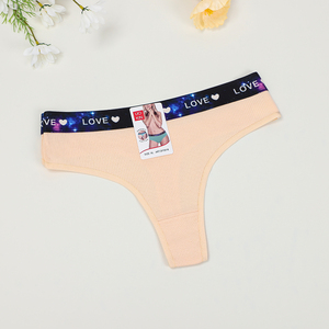 UOKIN Mutandine Sexy da <span class=keywords><strong>Donna</strong></span> con Stampa Love, Vita Bassa, <span class=keywords><strong>Perizoma</strong></span> a Taglio Alto, 100% Cotone, Bianche, Vendita all'Ingrosso con MOQ Basso - Product Image 2