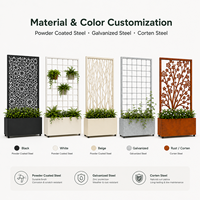 Jardinière en métal découpée au laser sur mesure avec écran d'intimité, jardinière rectangulaire en aluminium, treillis de jardin, OEM ODM